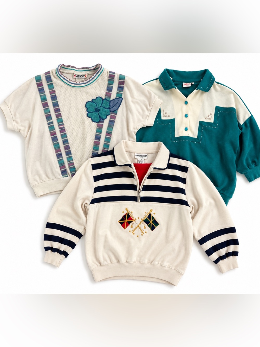 Vintage 80s 90s Grandmacore Sweatshirt Bundle Lot of 3 Alfred Dunner Act III